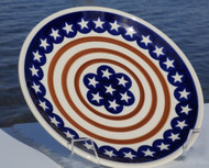 7" Polish Pottery Plate - Stars & Stripes