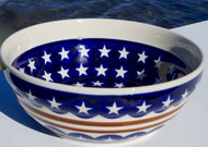Polish Pottery Cereal Bowl - Stars & Stripes