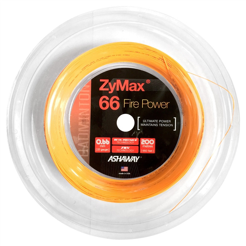 Corda Da Badminton Ashaway ZyMax 66 Fire Power - Arancione, Alta Prestazione - Foto 3