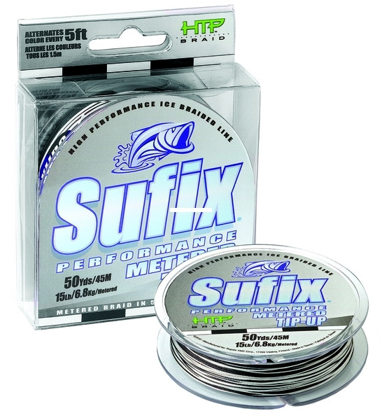 NEW Sufix Tip-Up Ice Braid Line 30lb Black 50Yds 610-130BLK