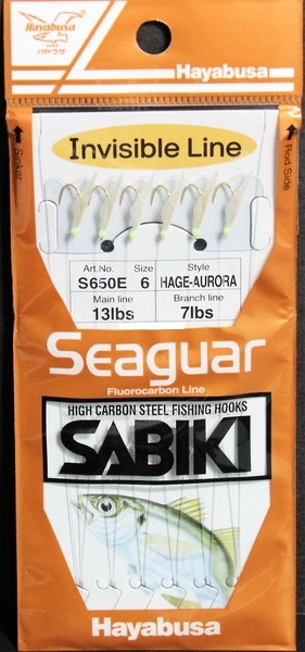 Hayabusa Seaguar Hage Fish Skin Sabiki Fishing Rig Aurora S-650E Select Size