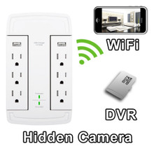PalmVID WiFi Series AC Outlet Multiplier Hidden Camera