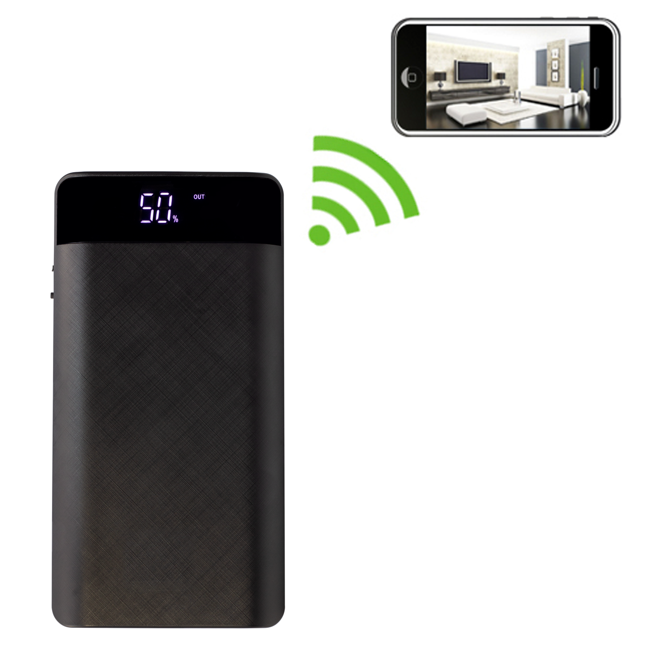 Power Bank Hidden Camera with Build-in DVR and WiFi Remote Viewing from Android and iPhones