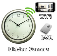WiFi Silver Frame Style Wall Clock Hidden Camera Spy Camera Nanny Cam