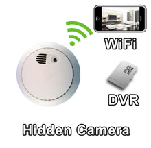 WiFi Smoke Detector Smoke Alarm Hidden Camera Spy Camera Nanny Cam with Cell Phone Remote Viewing