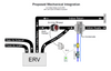 This diagram shows how the DEH-2 might be integrated with a home's ERV and over-sized ducting.  Note that integrated filter is not shown.