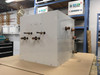 Picture showing the 4 refrigeration connections on the back of the unit.  Each pair goes to one outdoor heat pump.