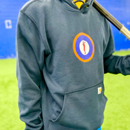 Stinson Mellor Lacrosse Co. Navy Blue Insignia Logo Men's Lacrosse Hooded Sweatshirt by Carhartt
