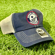 Stinson Mellor Lacrosse Co.Navy & Khaki w/Red Circle Logo Trucker Hat by Brand '47