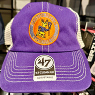 Stinson Mellor Lacrosse Co. Purple and Khaki Deer  Logo Structured Trucker Hat by Brand '47