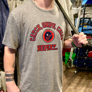"Catch, Snipe..."  Grey Snow Heather Short Sleeve T-Shirt  by Gildan