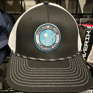 Stinson Mellor Lacrosse Co.Black&White Circle Logo Rope Trucker Hat by The Game