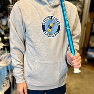 Athletic Grey Stinson Mellor Lacrosse Company Hooded Sweatshirt with Deer Circle Logo by New Era