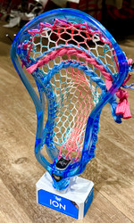 East Coast Dyes Glacier Blue Ion Strung with Hero 4.0 ECD South Beach Mesh and Pink +Carolina Stringing 