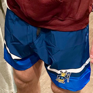Stinson Mellor Lacrosse Co. Navy Blue,  White and Royal  with the Deer & Script Logo Lacrosse Shorts