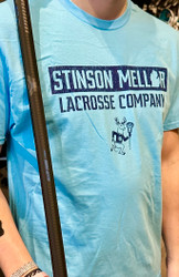 Stinson Mellor Lacrosse Co Carolina Blue Short Sleeve T-Shirt with Navy Print