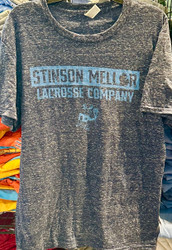 Stinson Mellor Lacrosse Co Navy Heather Short Sleeve T-Shirt with Carolina Blue Print  