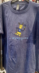 Stinson Mellor Lacrosse Co Navy Heather Short Sleeve YOUTH  T-Shirt w/Deer
