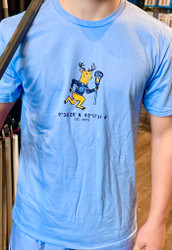 Stinson Mellor Lacrosse Co Carolina Blue Short Sleeve  T-Shirt w/Deer by Gildan
