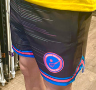 Stinson Mellor Lacrosse Co.Black with Carolina and Pink Trim  with Vintage Circle Logo Shorts