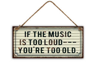 Corrugated iron sign