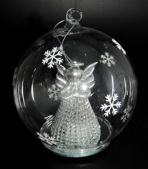 Lightup Glass Ball with Liver Angel - 12cm