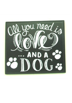 Dog and Love Sign 13 x 11cm
