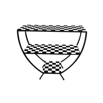 Black and White 3 Tier Table 85cm (Flat Packed)