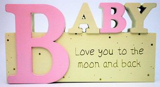 Baby Sign PINK 24x13cm