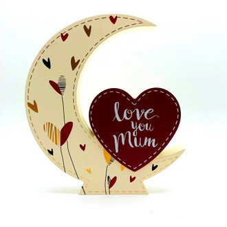 Love Mum Heart Moon 17x20cm