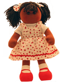 Hopscotch Doll Jessica - White dress with red spots.
