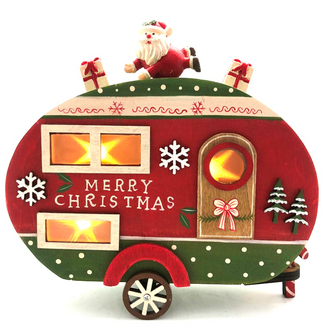 Caravan Santa Light Up 20x23cm