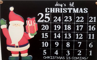Days Till Christmas Blackboard 30x20cm