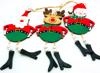 Hanging Decorations 19cm 3 assorted 