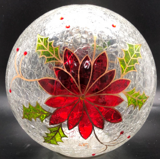 Poinsettia Ball Lightup 20cm