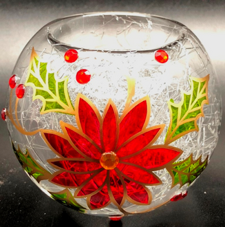 Poinsettia Tealight 8cm 