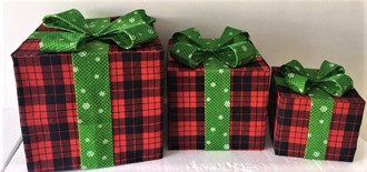 Presents Tartan Lightup set of 3