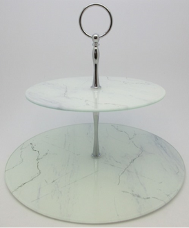 White Marble Cake Stand 27x26cm