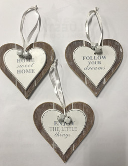 Hearts Inspirational 3 assorted 12cm