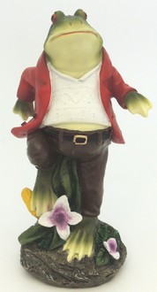 Frog Standing Red Coat 17cm