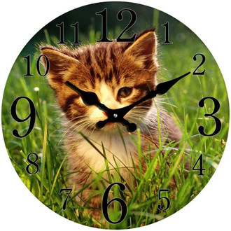 Ginger Kitten Clock 17cm
