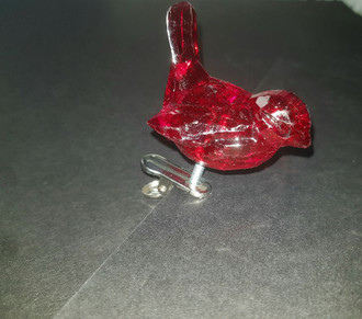 Acrylic clip on bird- Red