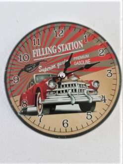 Clock Filling Station 17cm