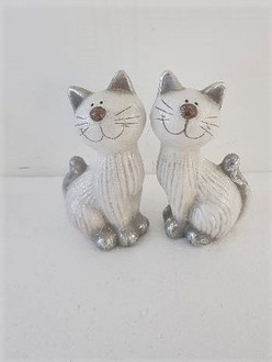 Cat grey 16cm 2ast
