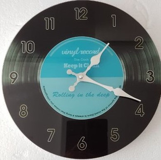 Blue record clock 30cm