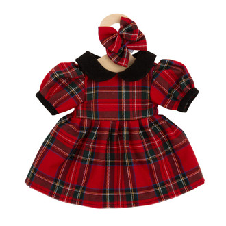 Red tartan dress - 35cm dolls clothes