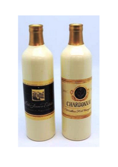 Ceramic Wine Bottle Vase 2 ast styles - 20cm