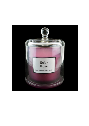 This stunning Candle is in a glass container with a Glass Bell cover