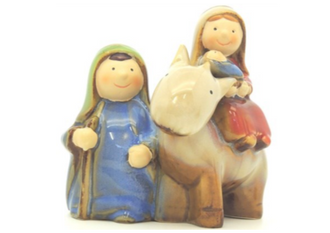 Nativity with Donkey Porcelain 9cm