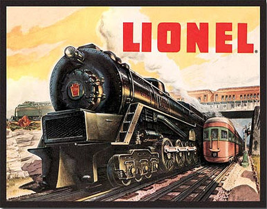LIONEL 5200 MODEL TRAIN TIN SIGN MEASURES 13" X 12 1/2" WITH HOLES FOR EASY MOUNTING